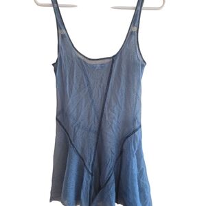 Urban Outfitters Blue Sheer Lace Mini Dress. Adjustable Straps